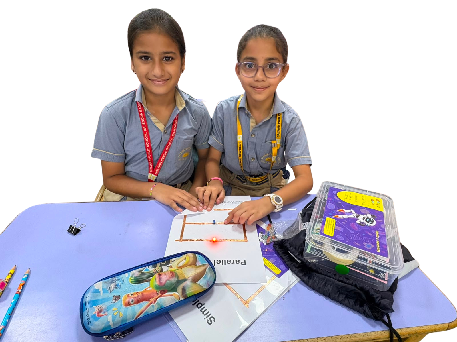 Students building STEM project